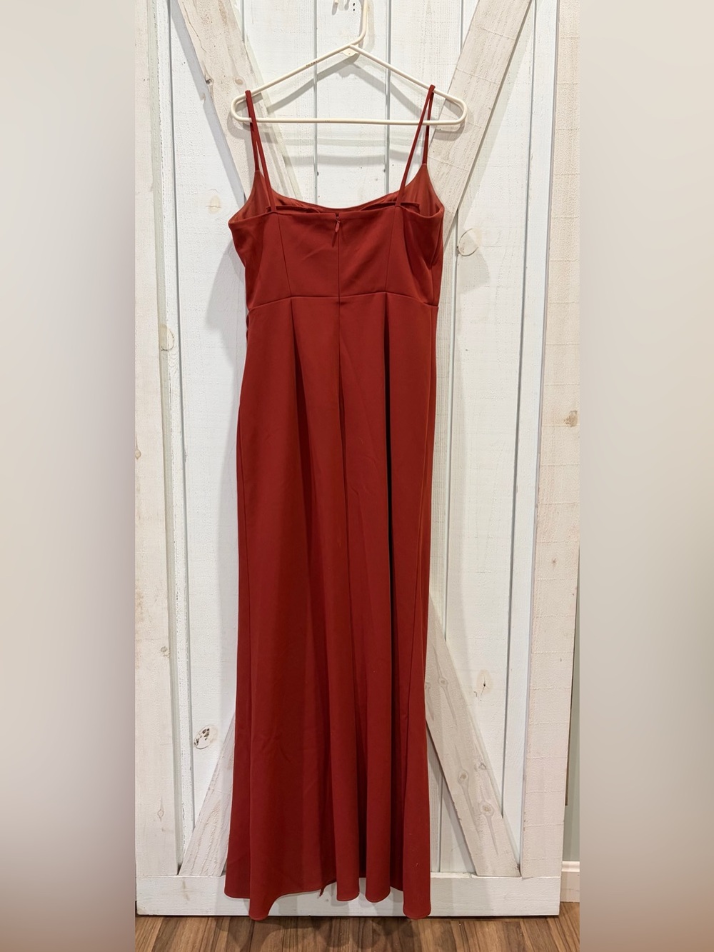 Azazie Rust Red Spaghetti-Strap Wedding Dress